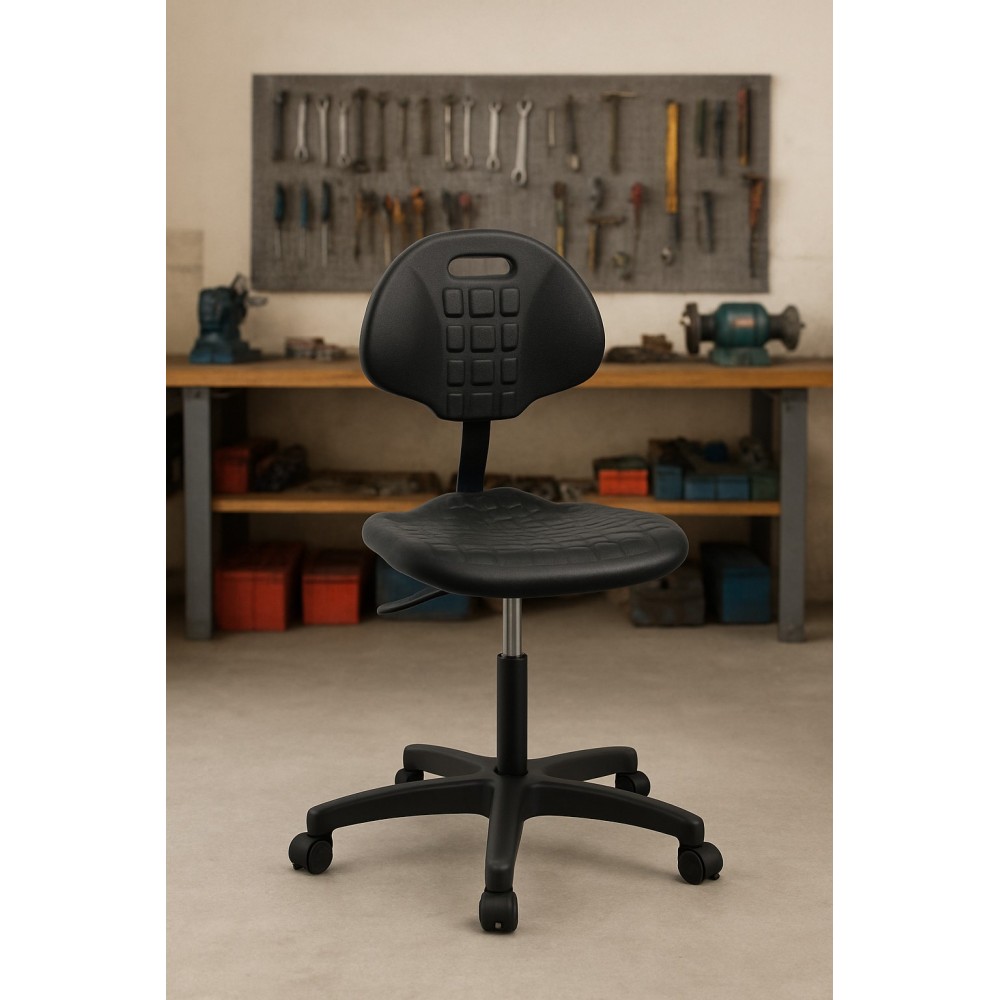 Krzesło warsztatowe niskie na kółkach SOLID WH