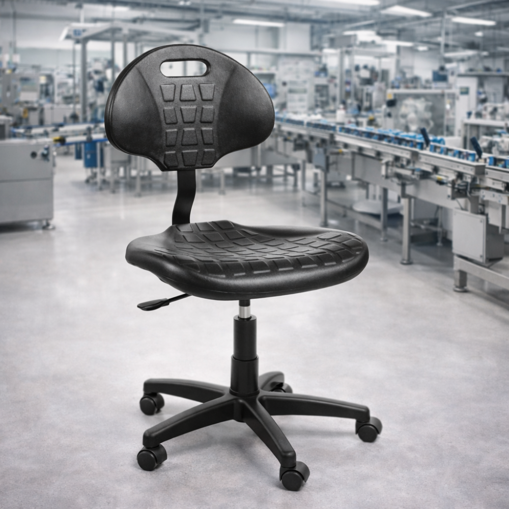 Krzesło z pianki warsztatowe na kółkach ErgoPur WH