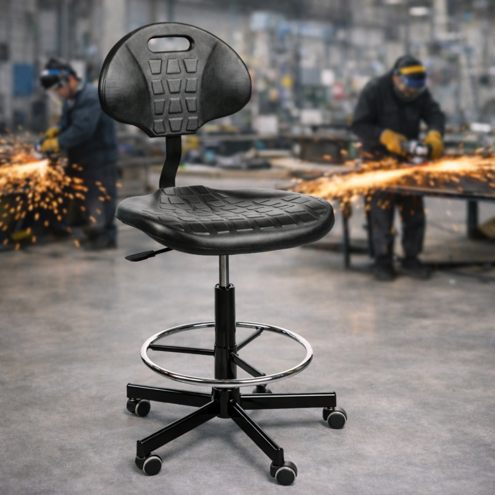 Wysokie krzesło z pierścieniem na nogi PurMax H+RING WH