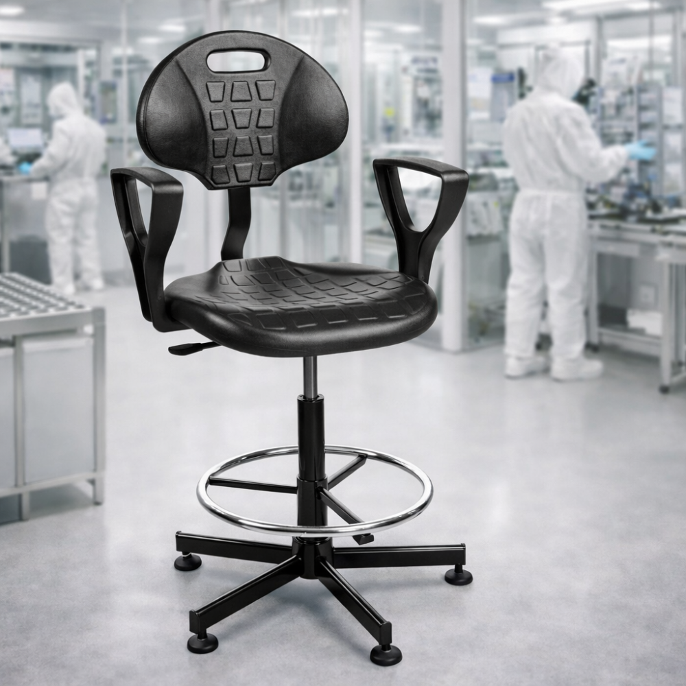 Krzesło laboratoryjne wysokie PurMax H+RING PD
